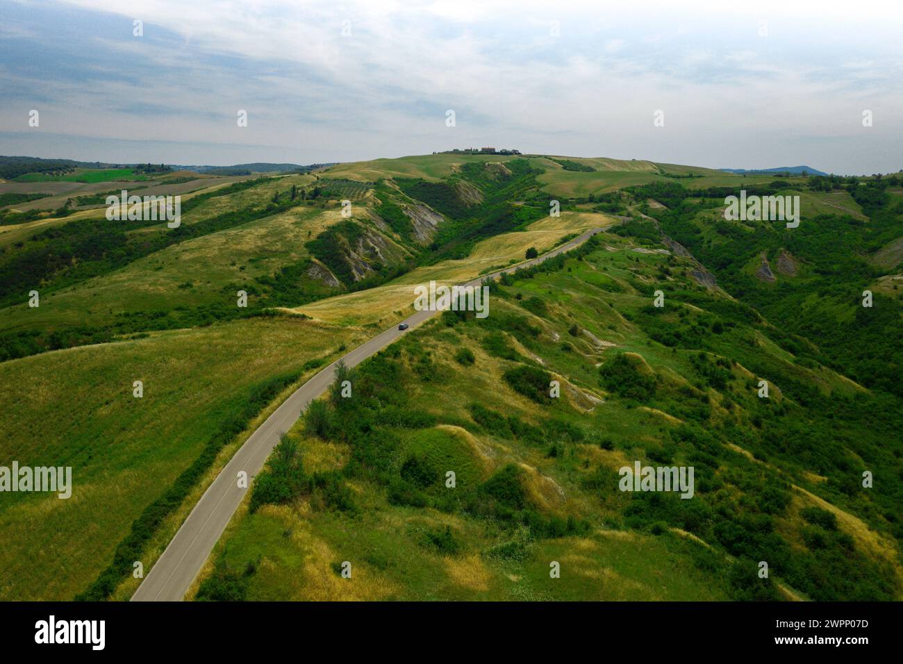 Toscana, viaggio in camper su strada Foto Stock