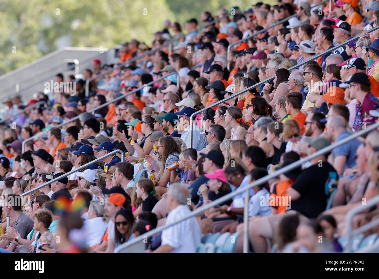 Brisbane, Australia, 9 marzo 2024: Tifosi di Brisbane durante la partita di Liberty A League tra Brisbane Roar e Central Coast Mariners FC al Ballymore Stadium (Promediapix/SPP) credito: SPP Sport Press Photo. /Alamy Live News Foto Stock