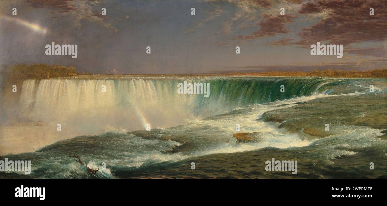 Niagara 1857, dipinto a olio su tela delle Cascate del Niagara dell'artista americano Frederic Edwin Church, membro della Hudson River School of Art Foto Stock