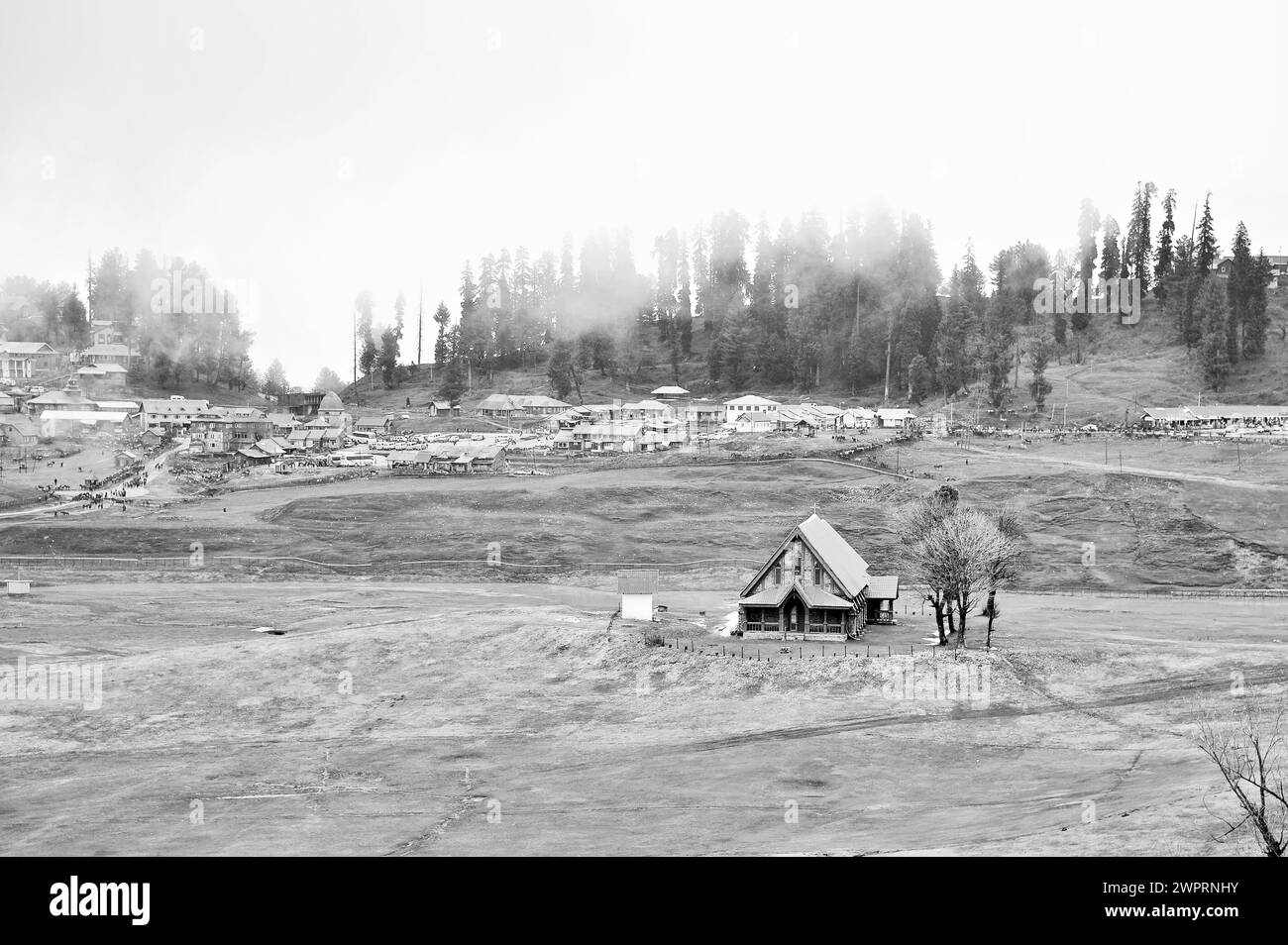 Chiesa cattolica di Santa Maria, Gulmarg, Baramulla, Kashmir, Jammu e Kashmir, India, Asia Foto Stock