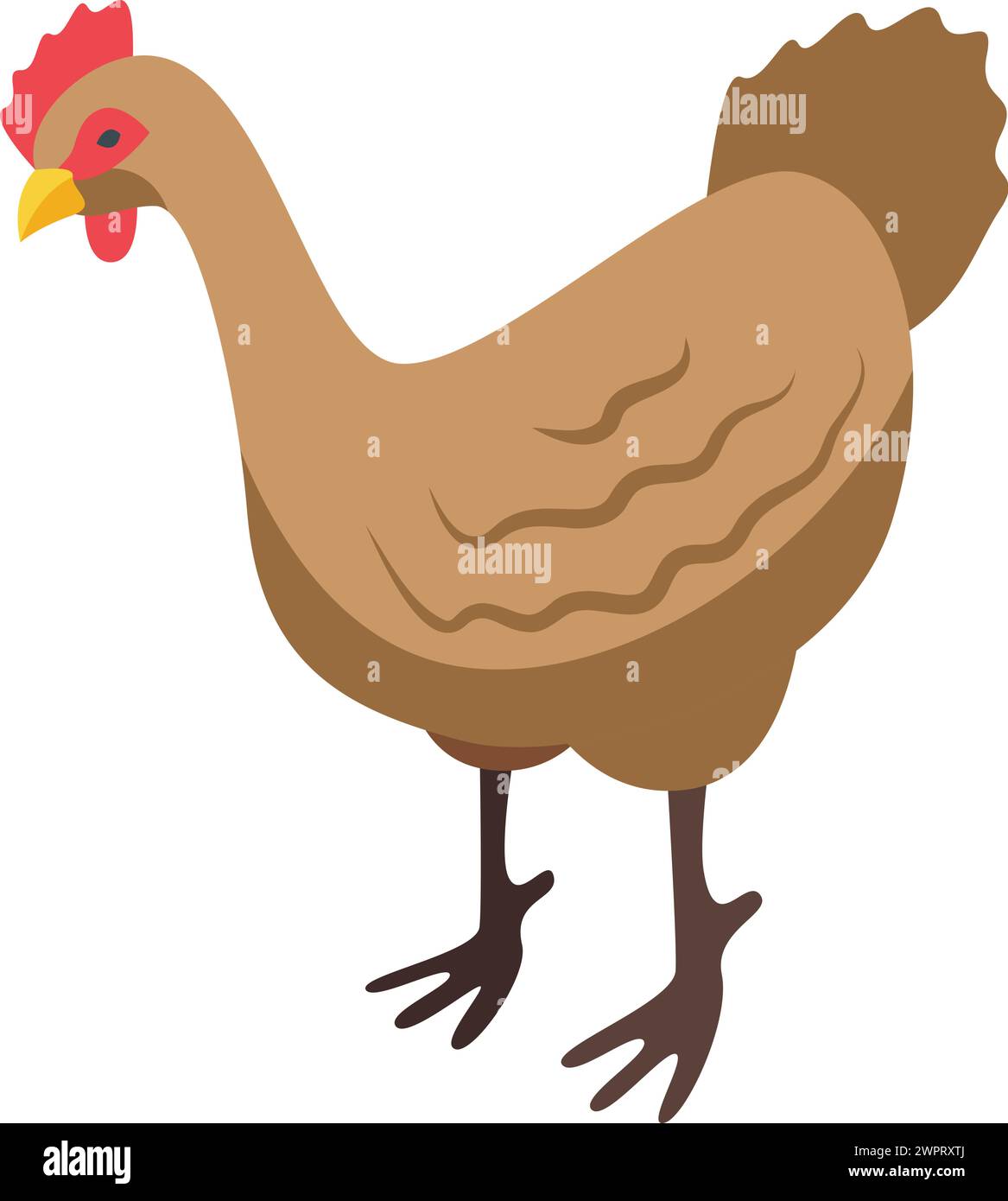 Vettore isometrico icona uccello di pollo. Produzione agricola. Industria stabile Illustrazione Vettoriale