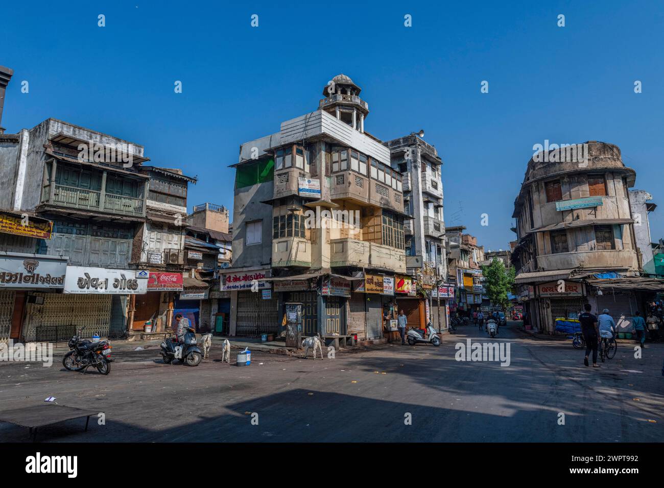 Città vecchia del sito UNESCO, Ahmedabad, Gujarat, India Foto Stock