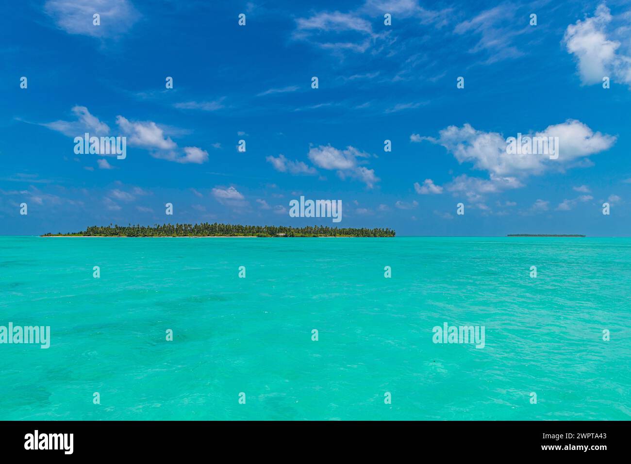 Isola di Bangaram, arcipelago di Lakshadweep, territorio dell'Unione dell'India Foto Stock