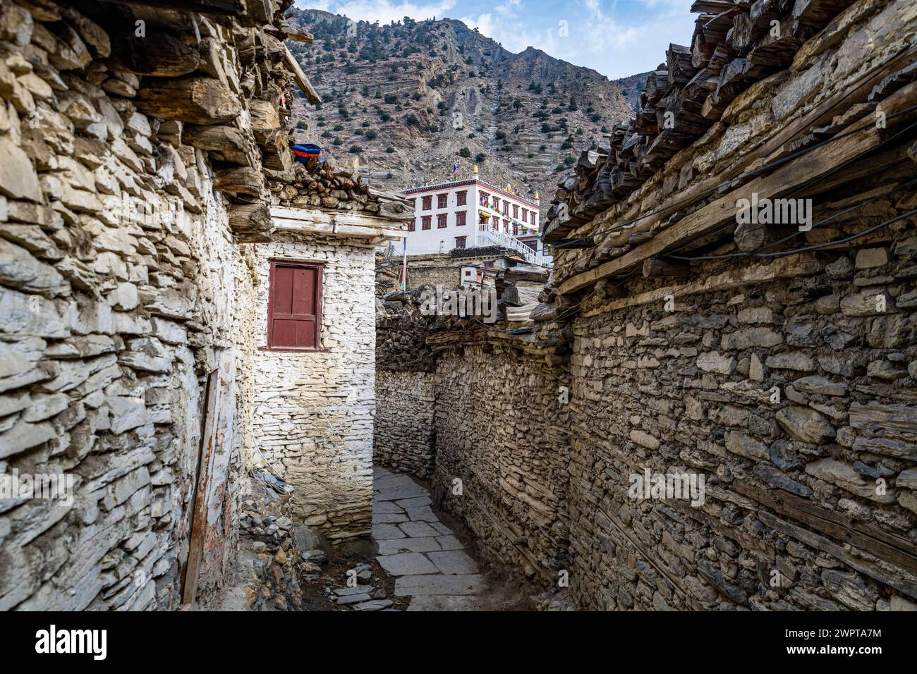 Villaggio storico di Marpha, Jomsom, Nepal Foto Stock