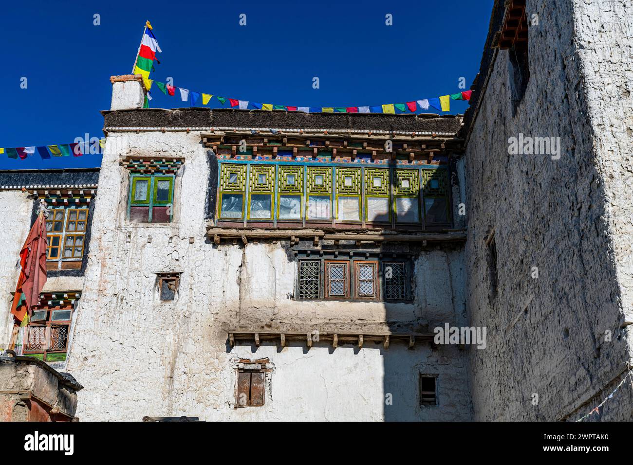 Vecchio palazzo reale nel centro storico fortificato, lo Manthang, Regno di Mustang, Nepal Foto Stock