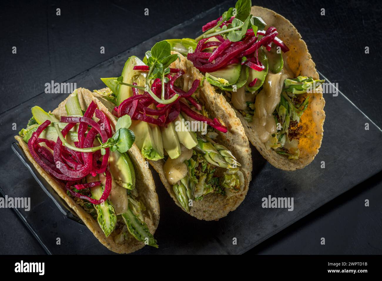 Tortillas morbide vegetariane Foto Stock