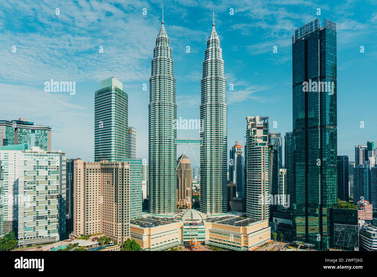 Le iconiche Petronas Towers a Kuala Lumpur, Malesia. Foto Stock