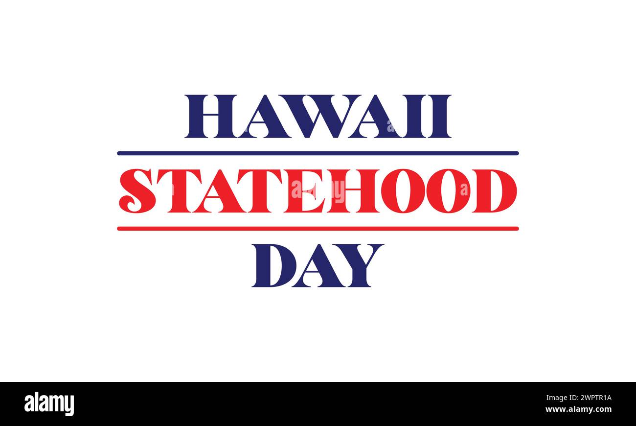 Hawaii Statehood Day elegante testo illustrazione design Illustrazione Vettoriale