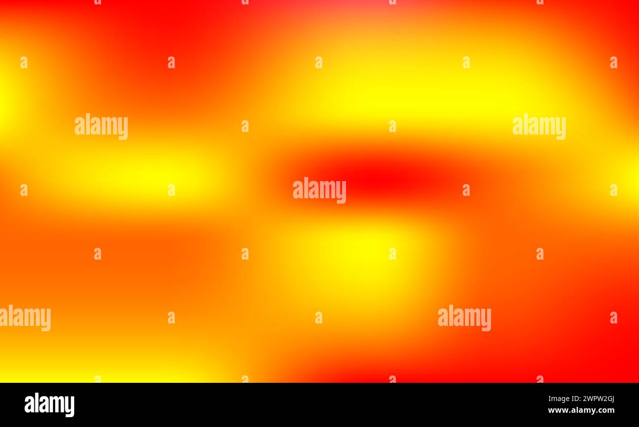 Sfondo termico a gradiente rosso e giallo brillante. modello di illustrazione colorata della mappa termica astratta Illustrazione Vettoriale
