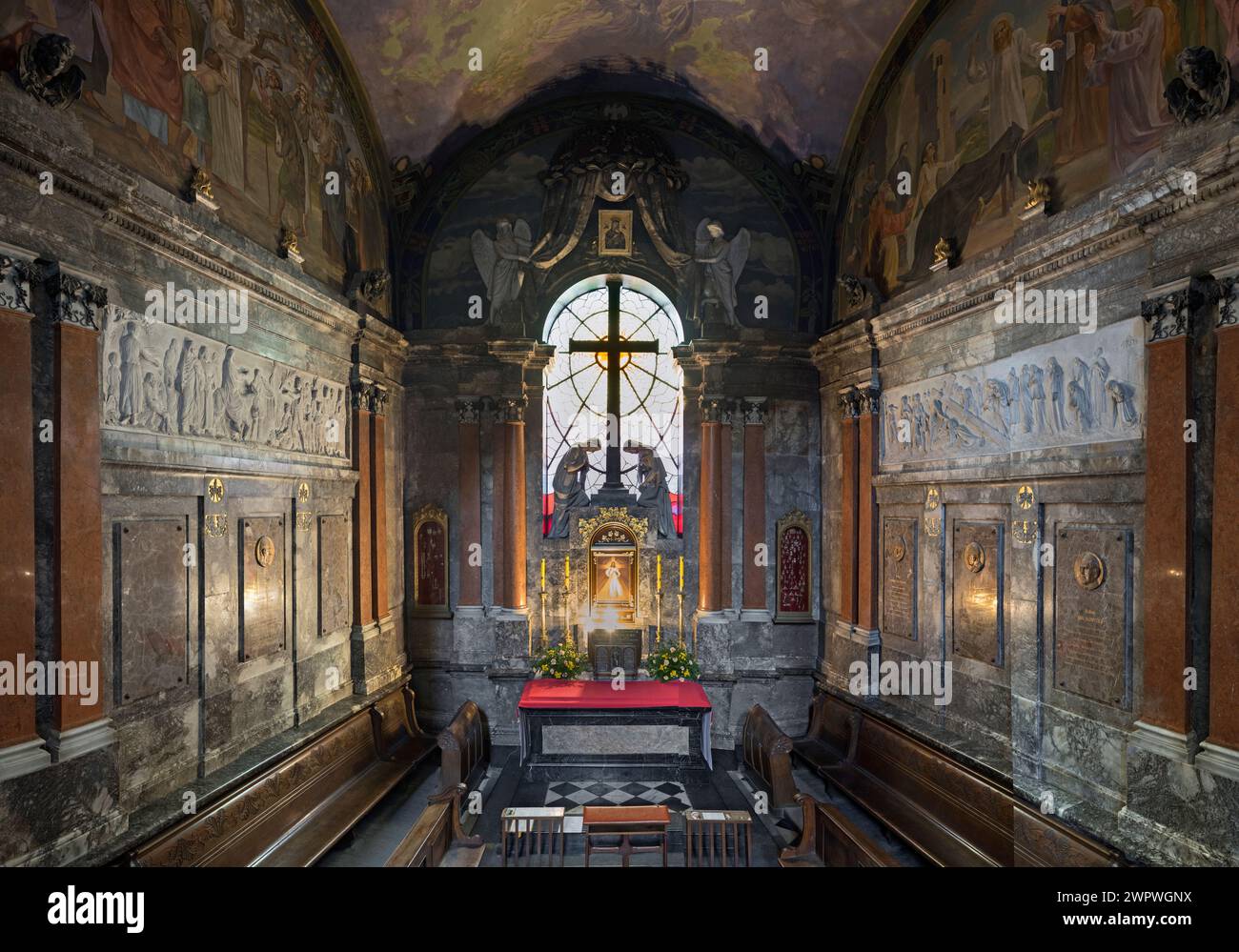 Cappella di Gesù Misericordioso e Madonna del Perpetuo aiuto, Cattedrale latina, Basilica cattedrale dell'assunzione, Leopoli, Ucraina Foto Stock