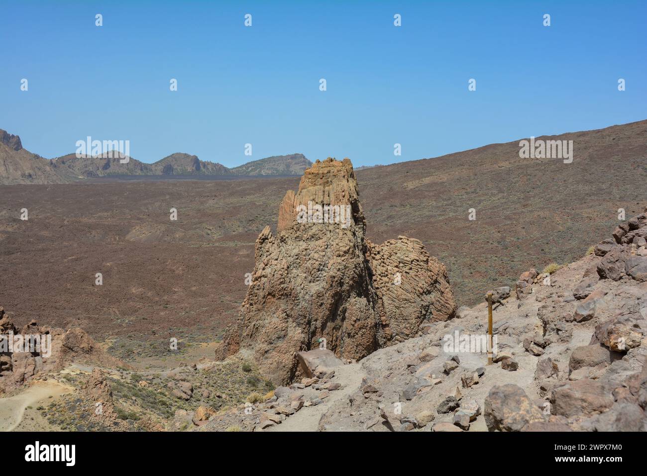 Paesaggio vulcanico a El Teide - Caldera de las Cañadas - Parco Nazionale sull'isola delle Canarie di Tenerife, Spagna Foto Stock