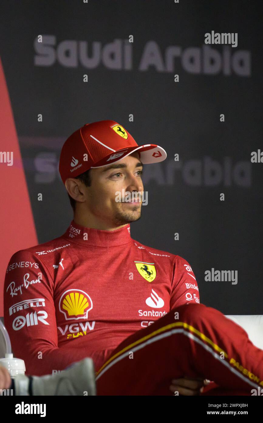 Jeddah, Arabia Saudita. 9 marzo 2024. Charles Leclerc della Scuderia Ferrari F1 Team durante la gara. AHMAD ALSHEHAB/Alamy Live News Foto Stock