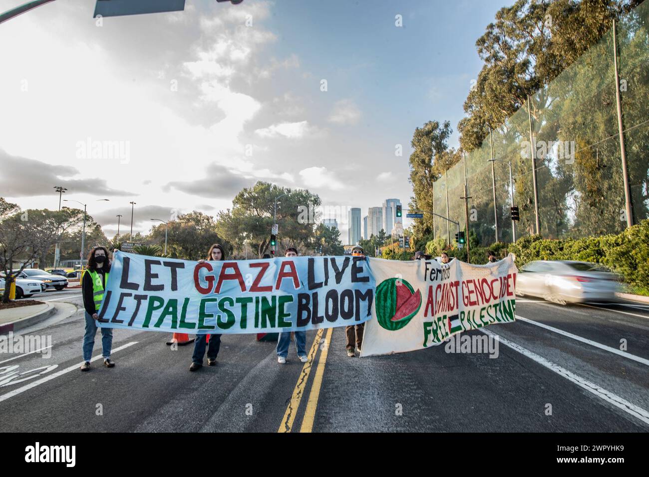 Culver City, California, Stati Uniti. 8 marzo 2024. Questa giornata internazionale delle donne lavoratrici rafforzeremo il ruolo fondamentale che le donne lavoratrici svolgono come combattenti per la libertà e protettori di casa e patria. Riconosceremo le distinzioni tra il femminismo liberatorio decoloniale e lo pseudo-femminismo usato per giustificare il genocidio contro i popoli colonizzati. marceremo per una Palestina libera per far sapere al mondo che non c'è posto per i genocidi e i loro sostenitori in veri movimenti femministi anti-imperialisti e decoloniali. Ci schieriamo al fianco e costruiamo sulle eredità rivoluzionarie del terzo mondo Wo Foto Stock