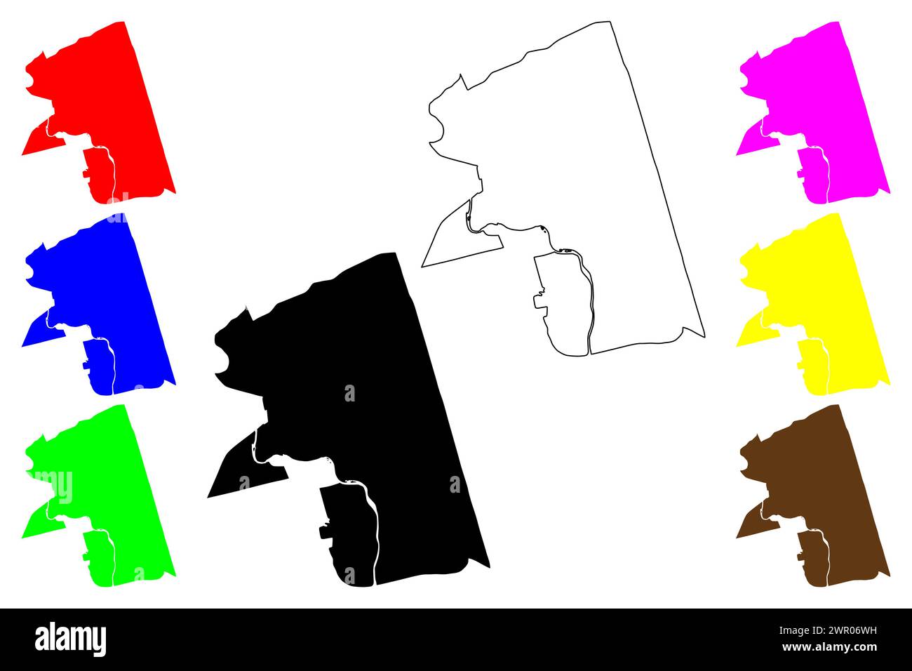 Illustrazione vettoriale della mappa di Cambridge City (Canada, Ontario Province), schizzo di scarabeo mappa di Cambridge Illustrazione Vettoriale