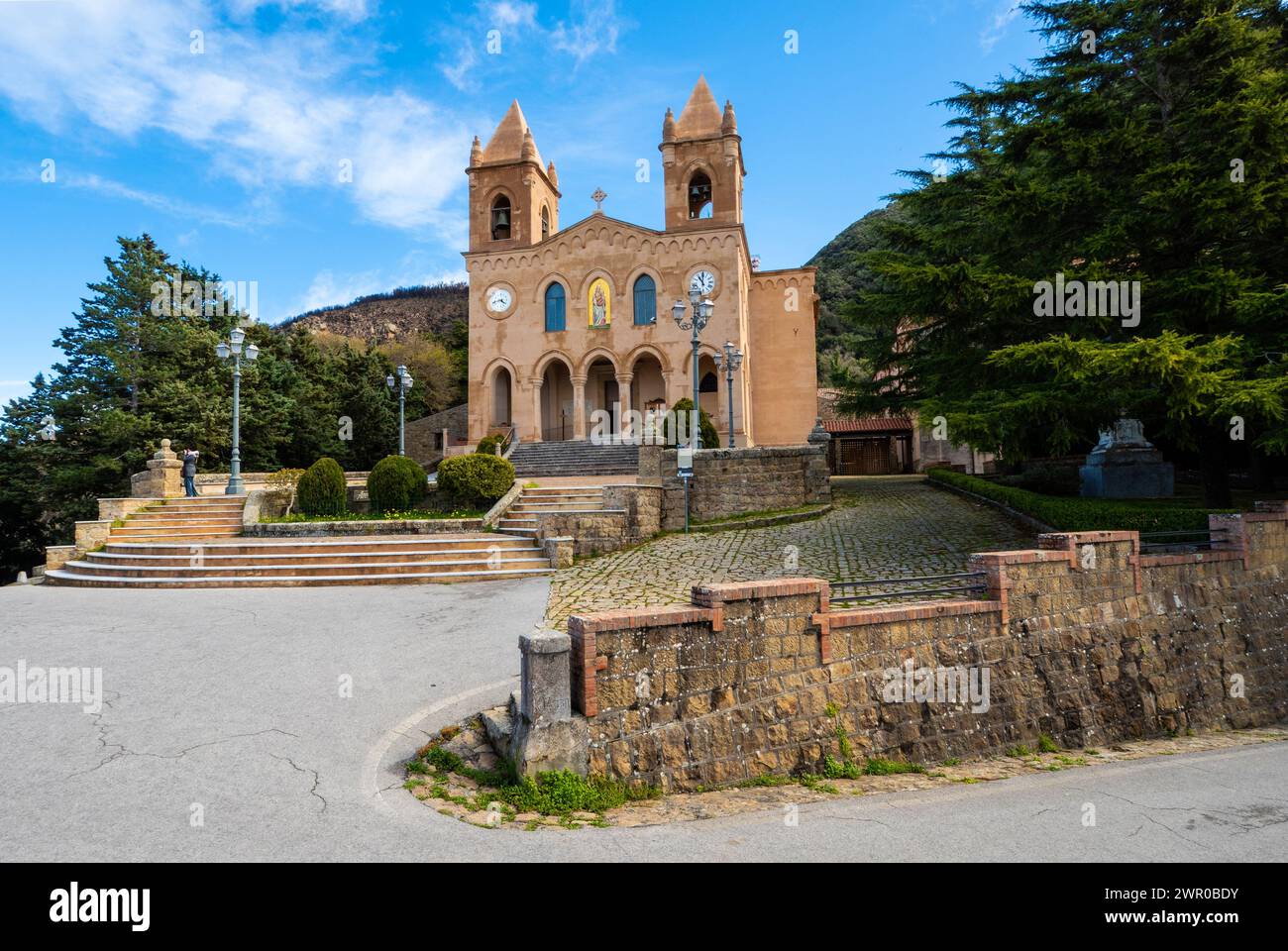 Santuario di Gibilmanna sull'isola italiana di Sicilia Foto Stock