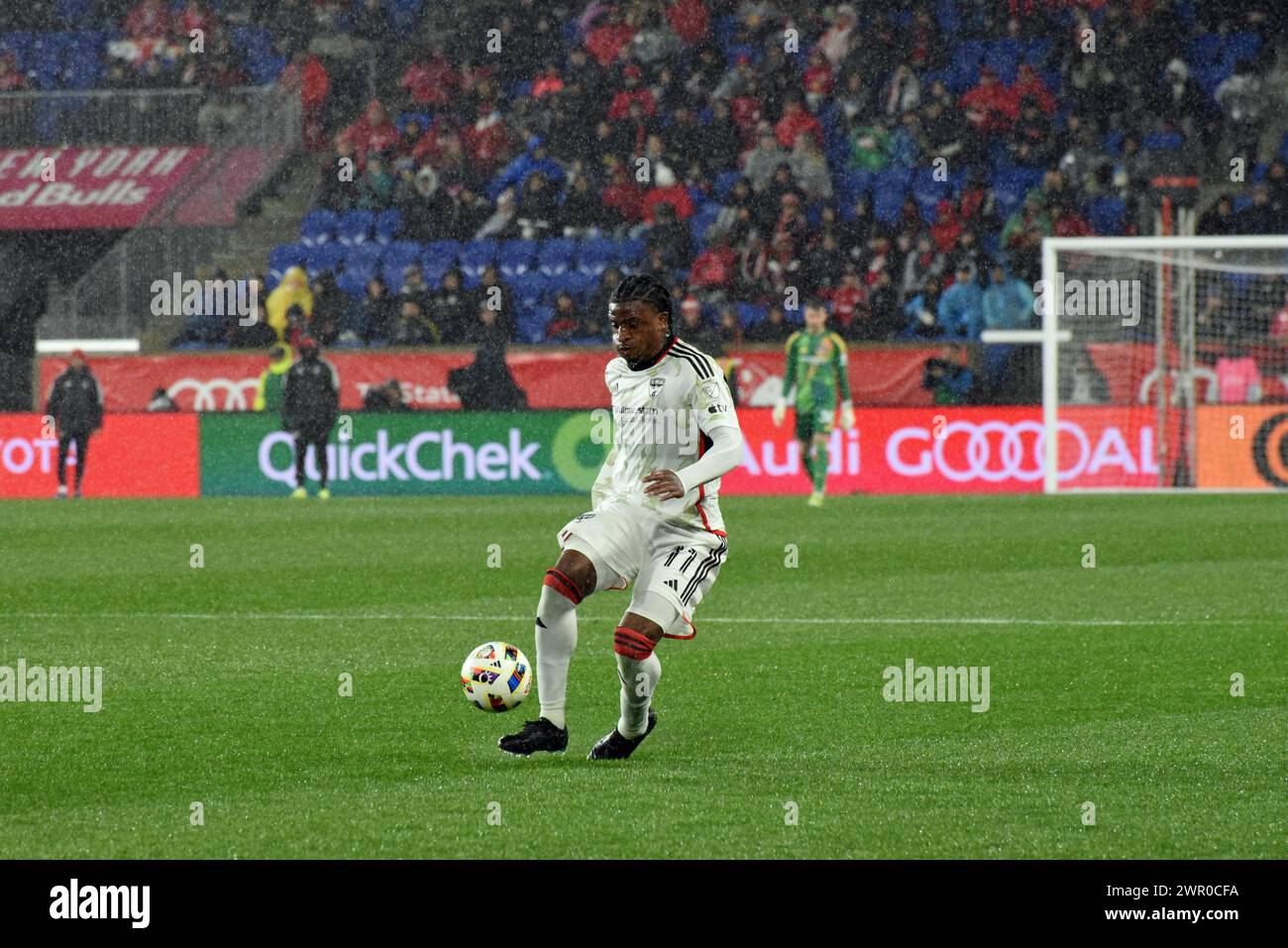 9 marzo 2024, %G, New York, USA: (NUOVO) NEW York Red Bulls vs FC Dallas. La partita di calcio tra New York Red Bulls e FC Dallas. 9 marzo 2024, Harrison, New Jersey, Stati Uniti. I New York Red Bulls sono una squadra di calcio professionistico statunitense con sede nell'area metropolitana di New York. I Red Bulls competono nella Major League Soccer come membro della Eastern Conference. Ospitano il FC Dallas alla Red Bull Arena di Harrison, New Jersey.&#XA;FC Dallas è una squadra di calcio professionistico americana con sede nel DallasÃ¢â‚¬'Fort Worth Metroplex. Il club compete come membro del Confer occidentale Foto Stock