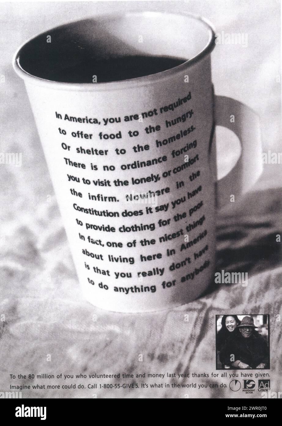 1990 1-800-55-DARE 5 donazioni ai poveri Foto Stock