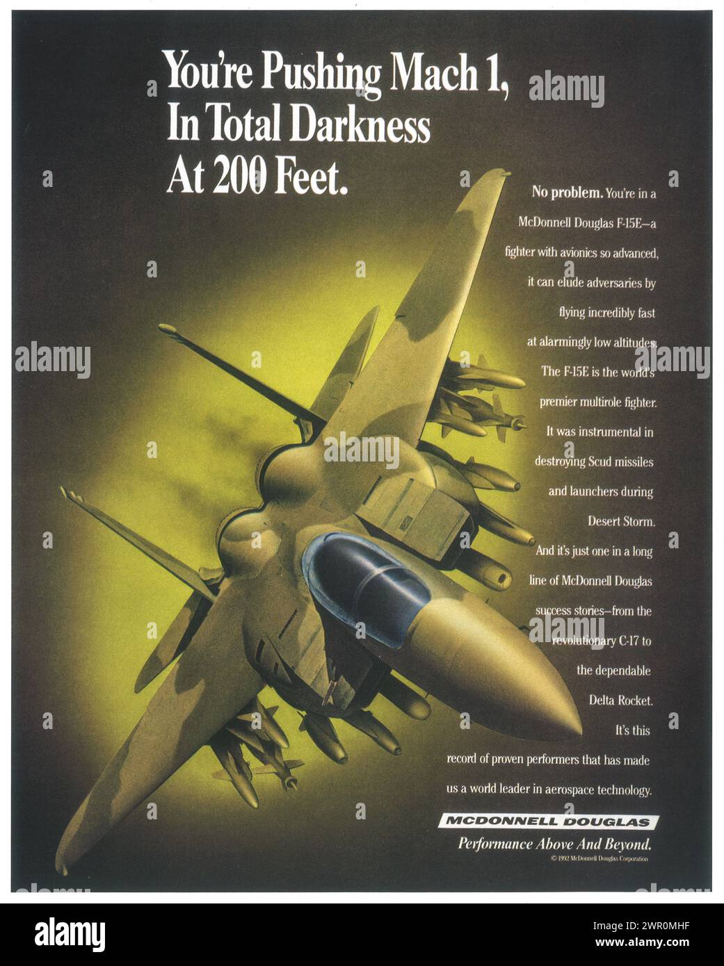 1992 McDonnell Douglas F-15E Stampa ad Foto Stock