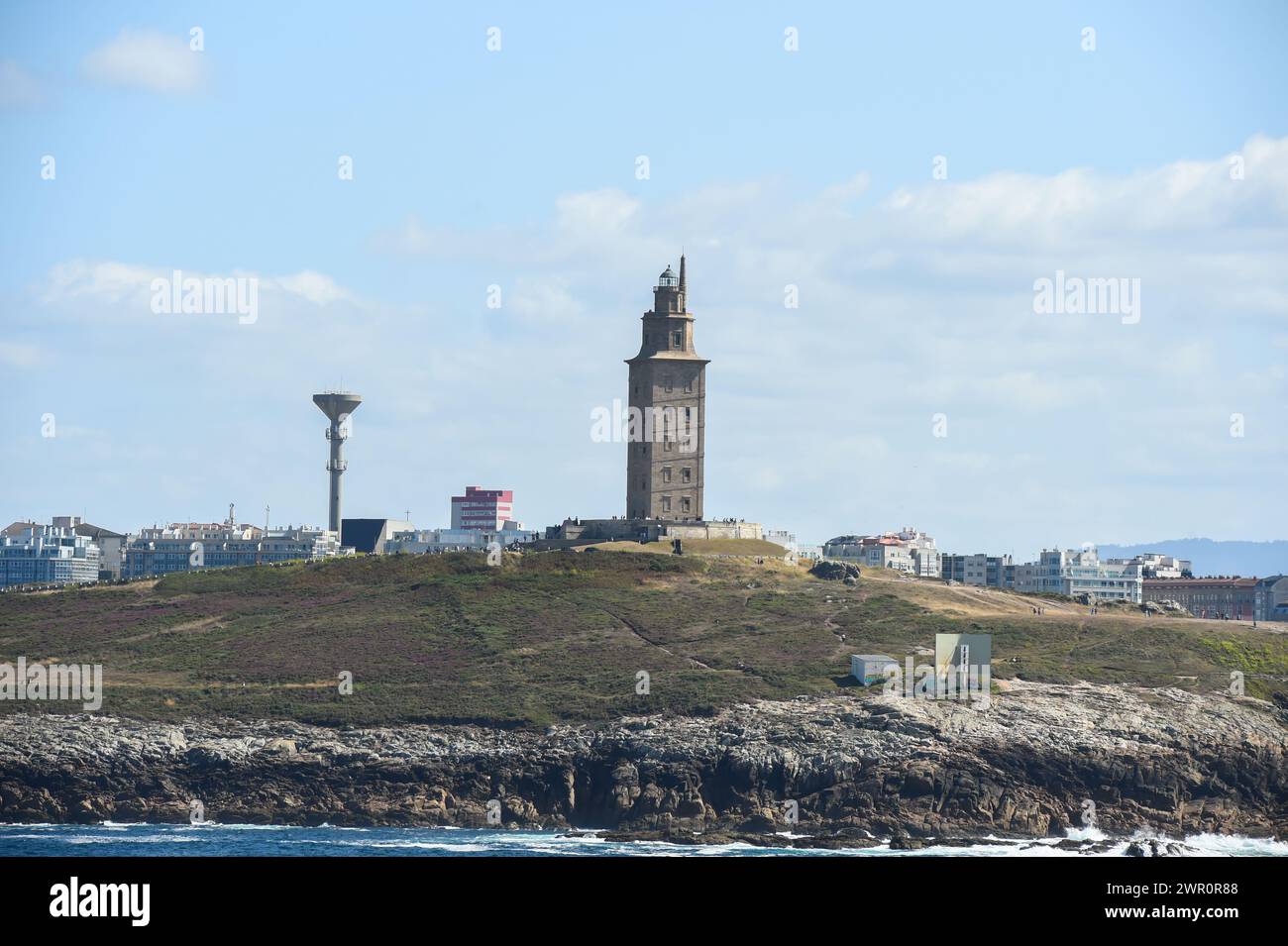 Vecchio faro a la Coruna, Spagna, 25-07-2023 Foto Stock