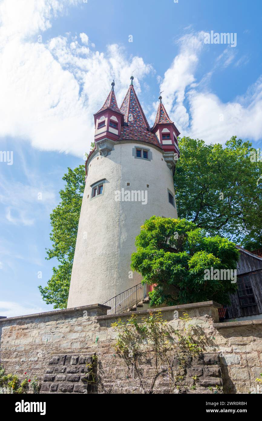 Lindau (Bodensee): Diebsturm (Torre dei ladri) a Schwaben, Bayern, Baviera, Germania Foto Stock