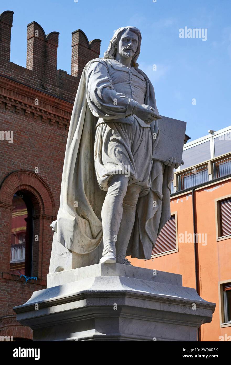 Giovanni Francesco Barbieri detto il Guercino - marmo- Stefano Galletti - 1862 - cento (Fe) piazza del Guercino Foto Stock