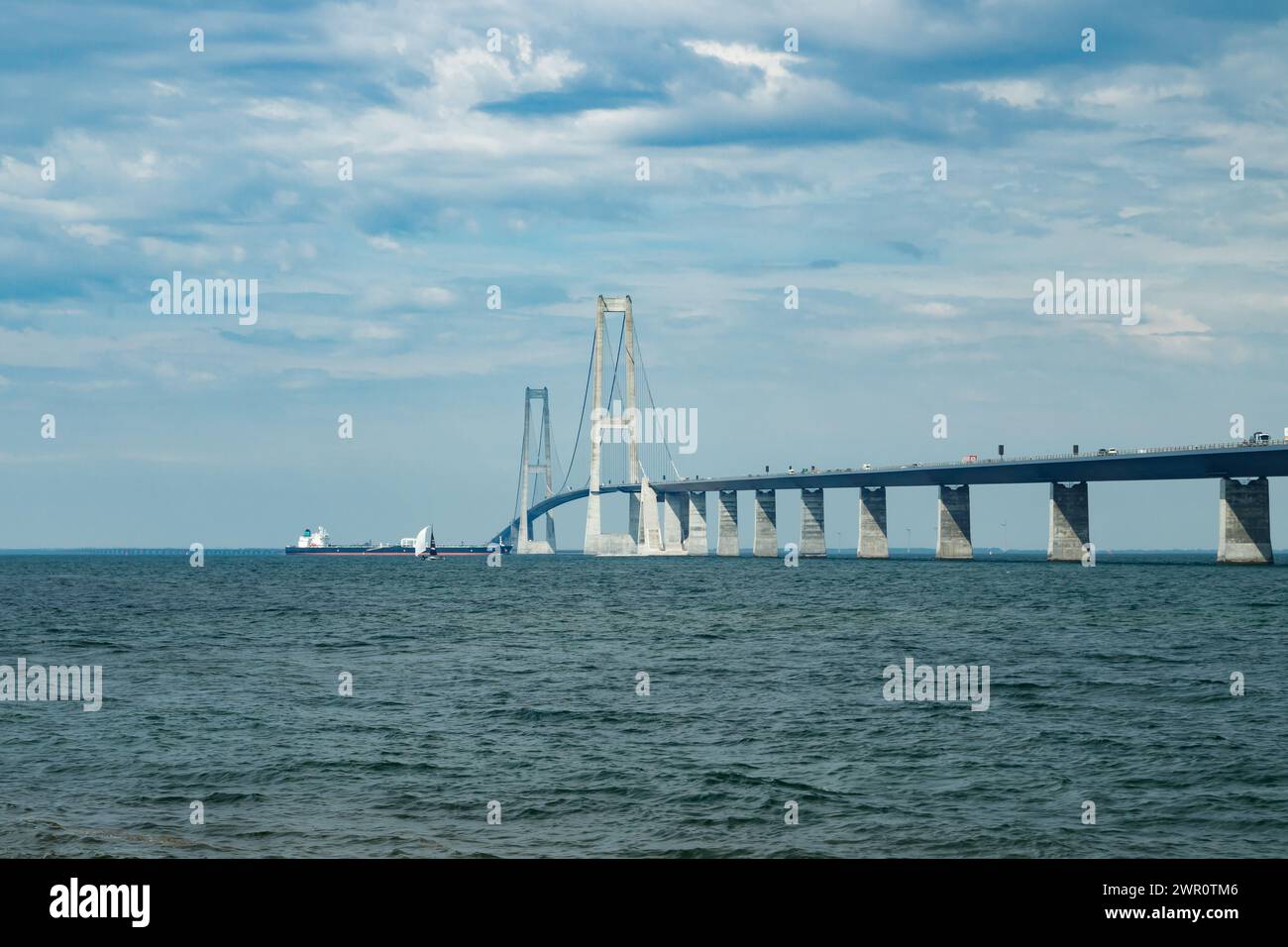 Il grande belt ponte Storebelt in Danimarca, che collegano la Zelanda con Funen. Foto Stock