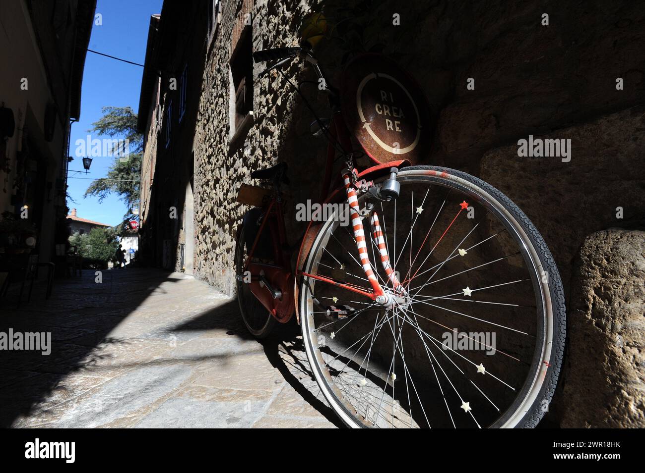 Pienza in provincia di Siena, piccolo Borgo rinascimentale della Toscana famoso nel cuore della Val d'Orcia Foto Stock