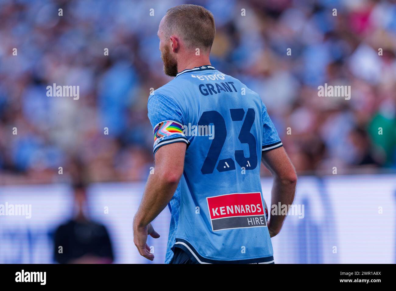 Sydney, Australia. 10 marzo 2024. Rhyan Grant del Sydney FC guarda durante la partita A-League Men RD20 tra Sydney FC e Brisbane Roar all'Allianz Stadium il 10 marzo 2024 a Sydney, Australia Credit: IOIO IMAGES/Alamy Live News Foto Stock