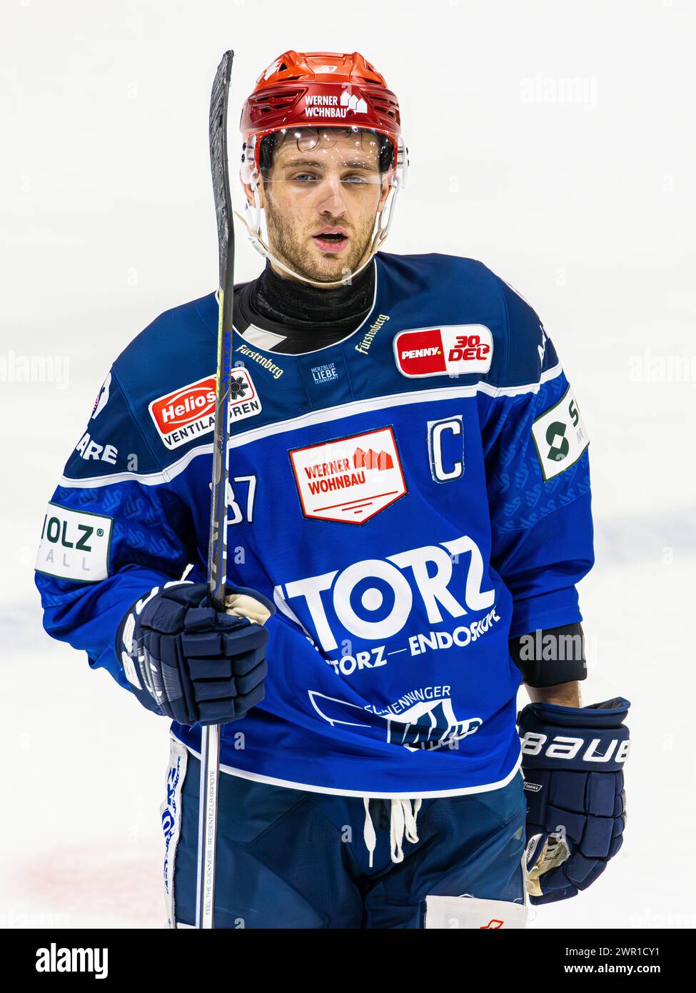 Schwenninger Wild Wings - Augsburger Panther, Helios Arena, Penny DEL, Hauptrunde: #37 Thomas Larkin, Verteidiger Schwennninger Wild Wings. (Villingen Foto Stock