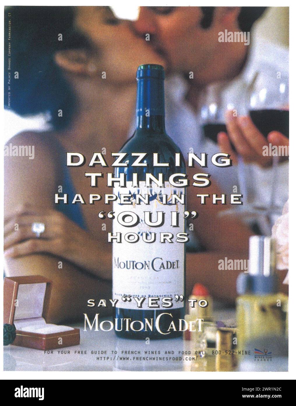 1996 MOUTON-CADET Wine Print ad Say Yes to Mouton Cadet le cose che avvengono negli Oui Hours Foto Stock