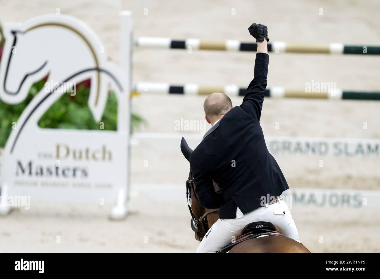 DEN BOSCH - Willem Greve (NED) sulla Highway TN NOP vince il Rolex Grand Prix, Jumping International con salto, ai Masters olandesi nel Brabanthallen. LEVIGATRICE ANP KONING Foto Stock