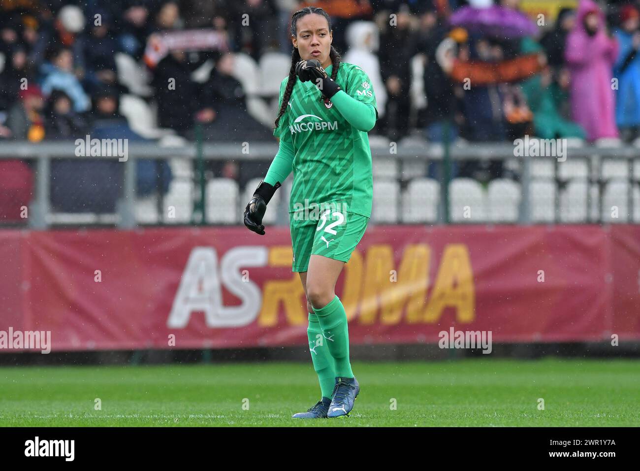 Roma, Lazio. 10 marzo 2024. Selena Bobb di Milano durante la partita di serie A femminile 2023-2024 tra Roma Women e Milan Women allo stadio tre Fontane di Roma, Italia, 10 marzo 2024. Crediti: massimo insabato/Alamy Live News Foto Stock