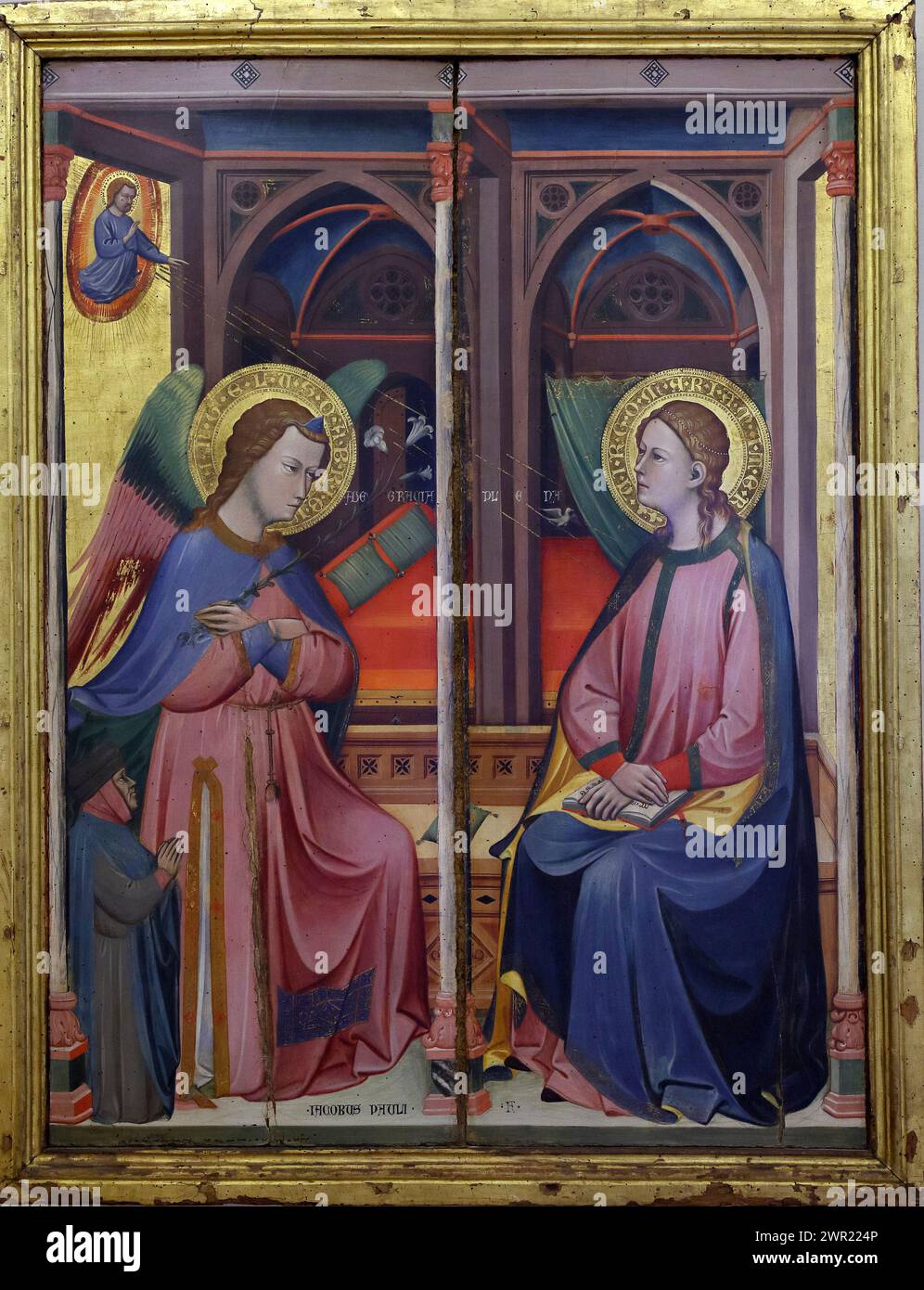 Italia Emilia Romagna Bologna - Galleria d'arte nazionale - Annunciazione di Jacopo di Paolo nel 1385 Foto Stock