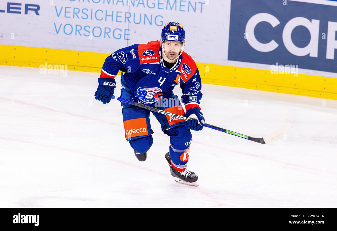 Testspiel ZSC Lions Schwenninger Wild Wings: N. 4 Patrick Geering, Verteidiger e Captain ZSC Lions. (Zürich, Schweiz, 19.08.2023) Foto Stock