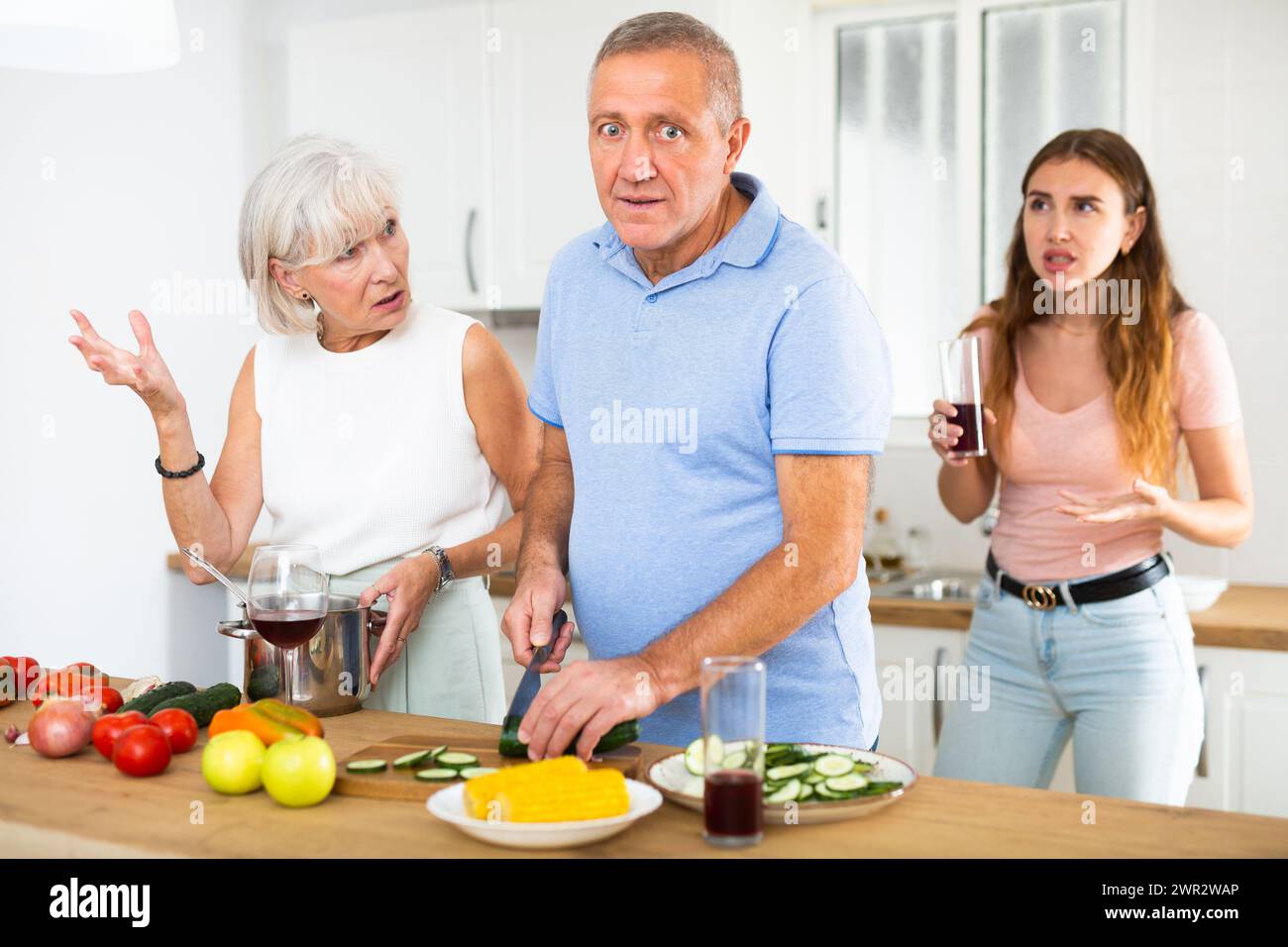 Ritratto di padre infelice Foto Stock