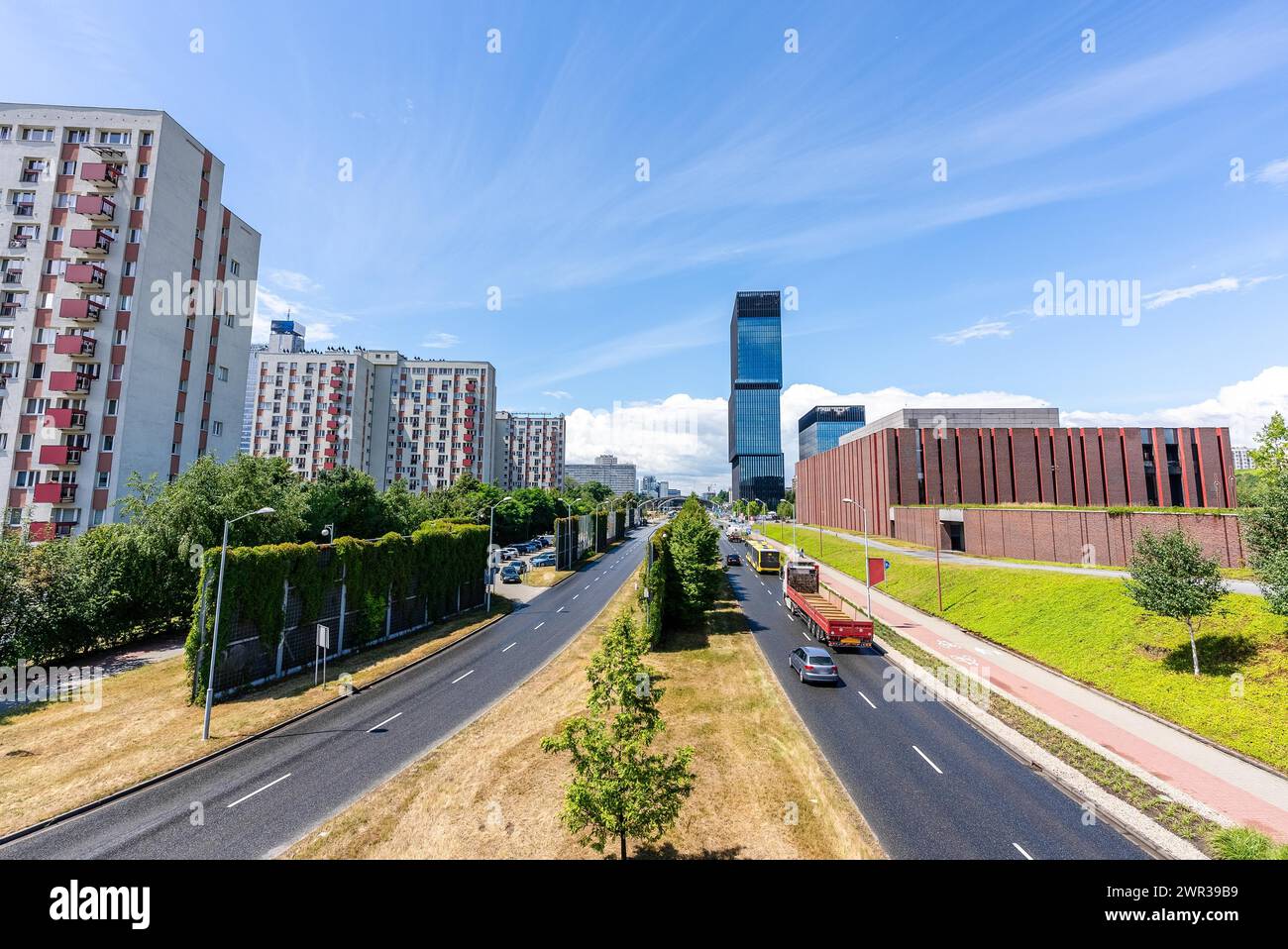 Splendida vista di Katowice, capitale della Slesia, nella Polonia meridionale Foto Stock