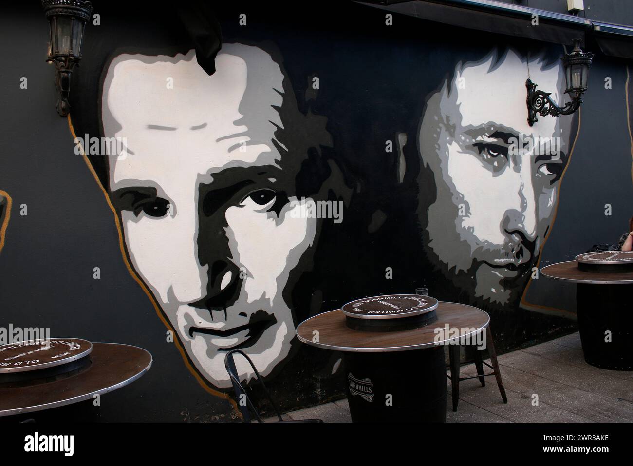 Graffity: Nordirische Helden: Liam Neeson u.a., Belfast, Nordirland/ Irlanda del Nord (nur fuer redaktionelle Verwendung. Keine Werbung. Referenzdate Foto Stock