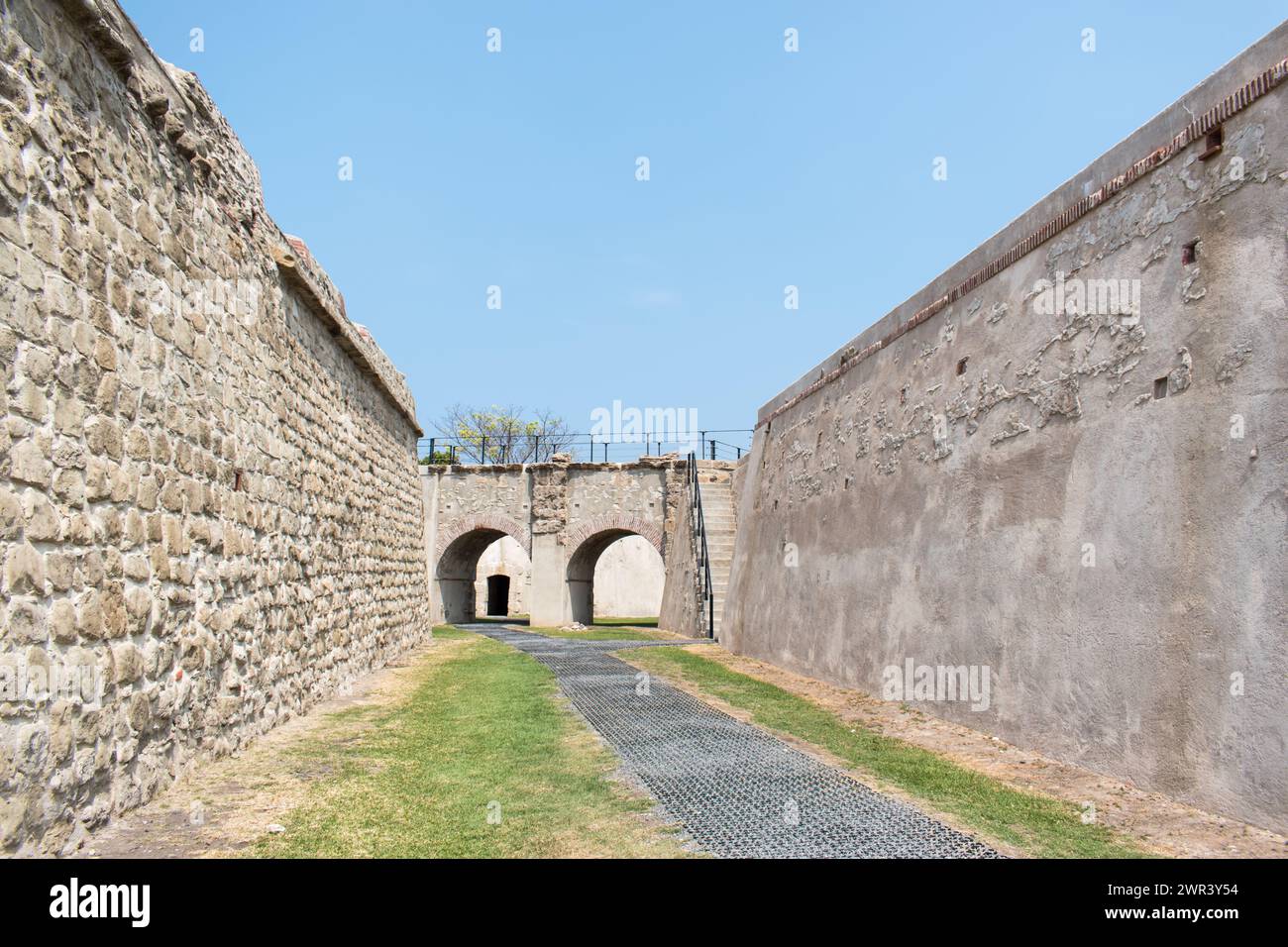 Strutture del forte San Lorenzo, dopo il restauro del sito. Foto Stock