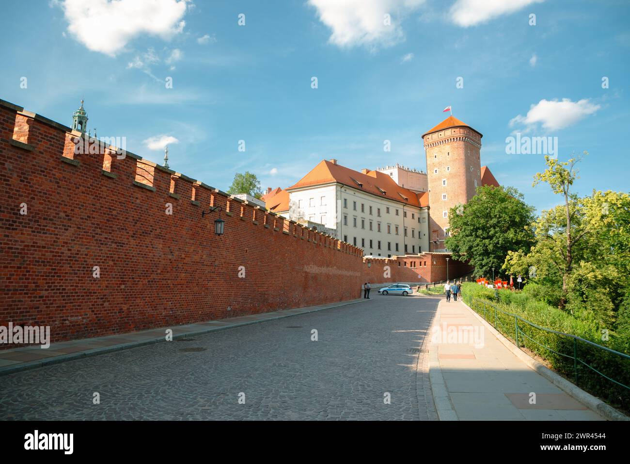 Fortezza del castello di Wawel a Cracovia, Polonia Foto Stock