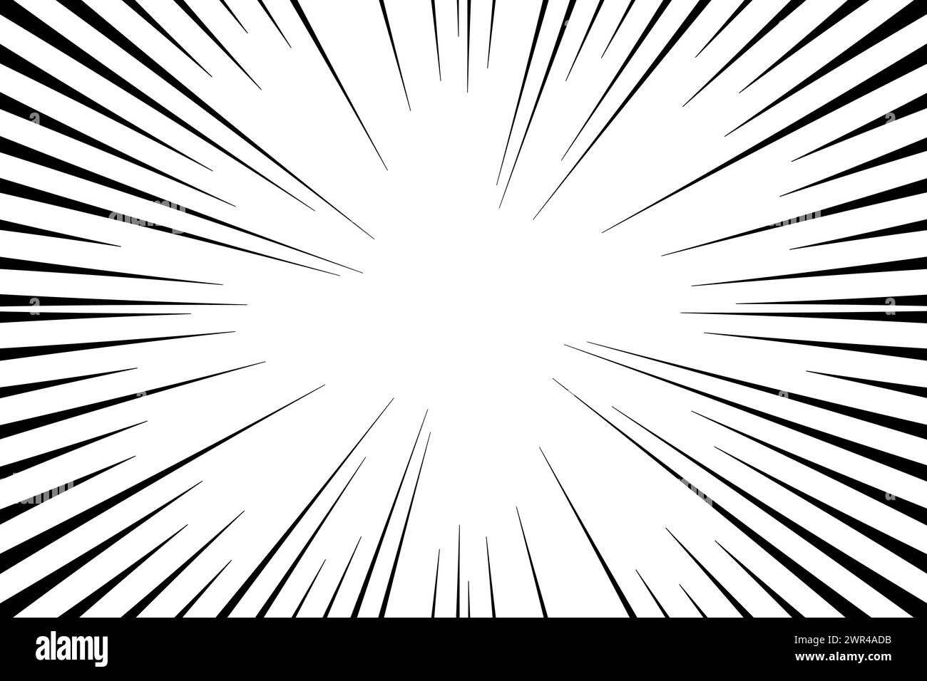 Illustrazione vettoriale delle linee radiali di velocità anime del frame burst di velocità manga. Illustrazione Vettoriale