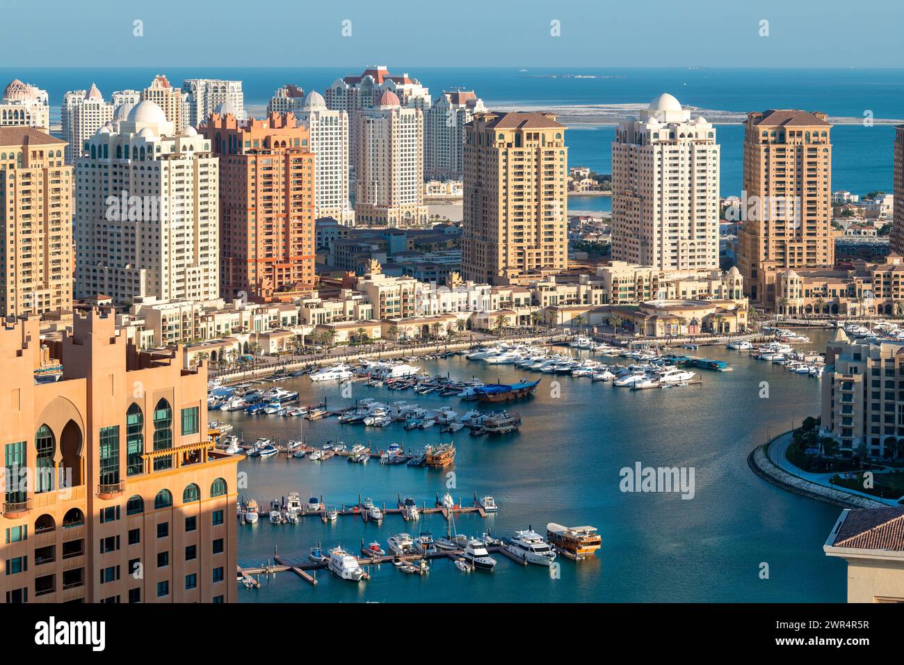 Vista aerea di Peral Qatar Porto Arabia Doha Foto Stock