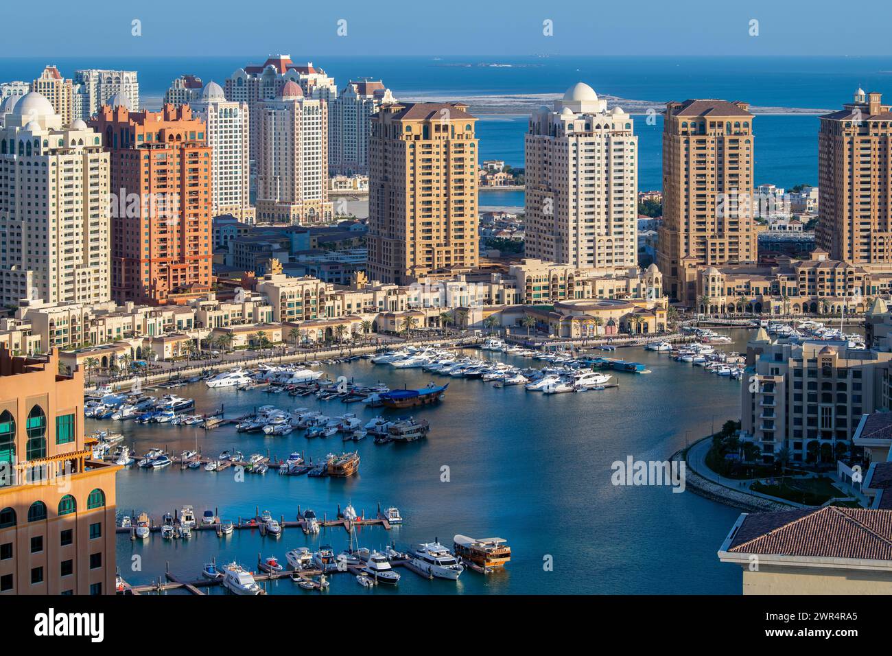 Vista aerea di Peral Qatar Porto Arabia Doha Foto Stock