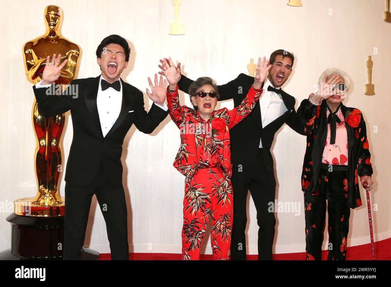 Sean Wang, Zhang li Hua, Sam Davis und Yi Yan Fuei bei der Oscar Verleihung 2024 / 96° Annual Academy Awards in Dolby Theatre. Los Angeles, 10.03.2024 Foto Stock