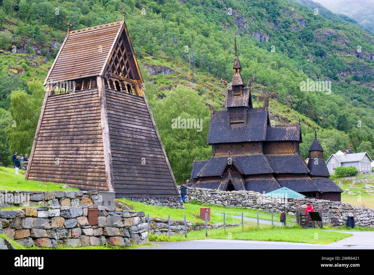 Borgund doga Chiesa, Norvegia Foto Stock