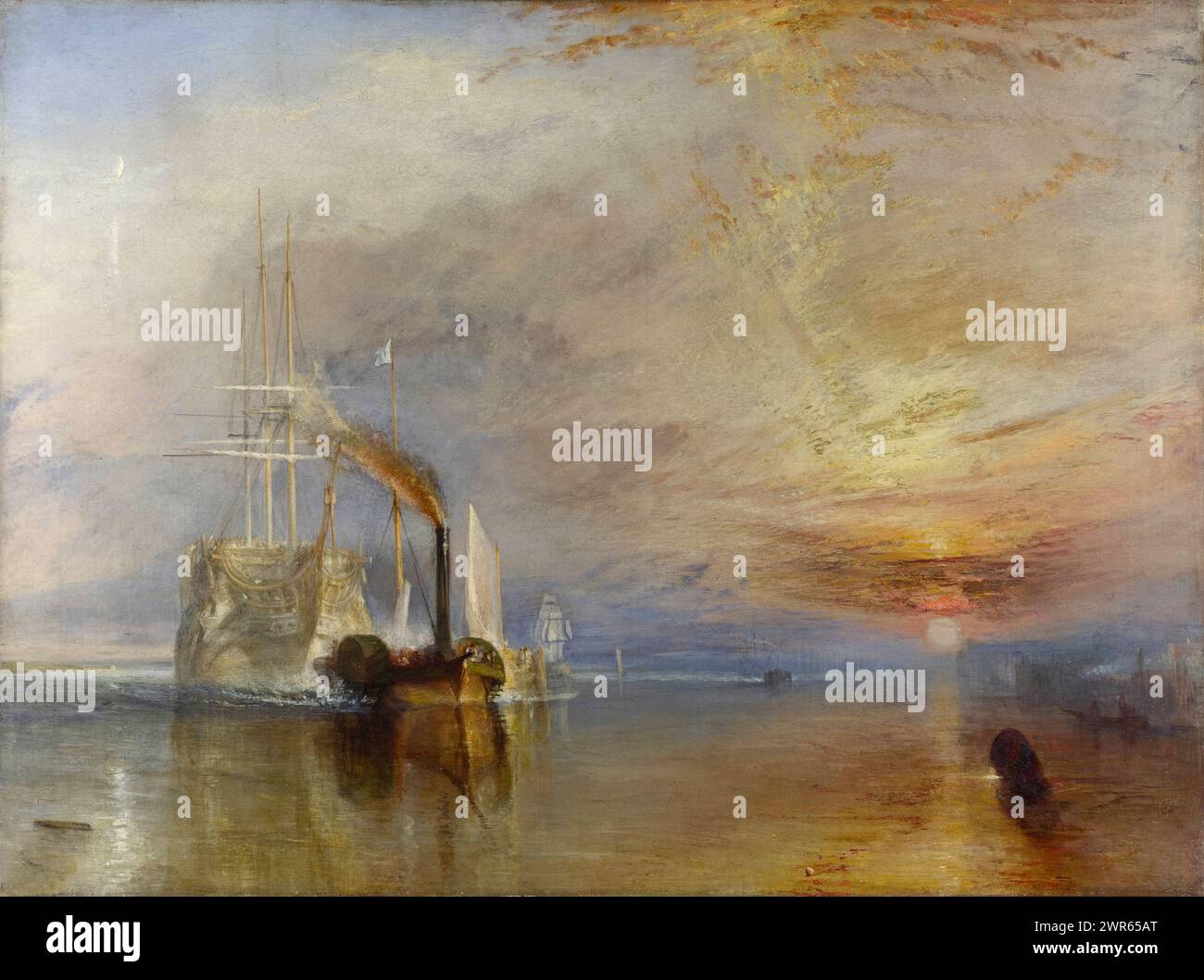Il Fighting Temeraire si portò fino al suo ultimo ormeggio per essere demolito da J. M. W. Turner (c.1775-1851) dipinto nel 1838. Crediti: The National Gallery, London / Universal Art Archive Foto Stock