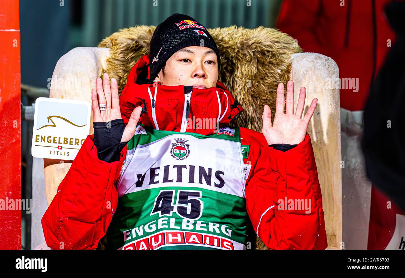 Viessmann Skispringen Weltcup Engelberg, Männer: Der japanische Skispringer Ryoyu Kobayashi. (Engelberg, Svizzera, 16.12.2023) Foto Stock