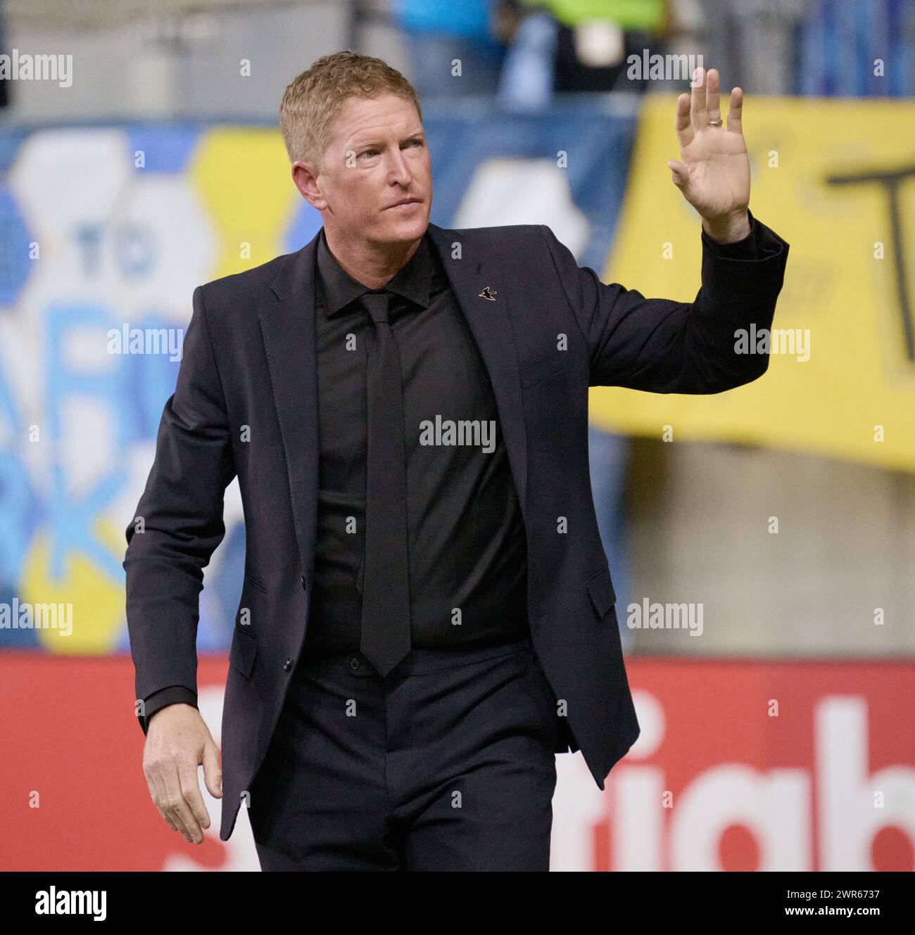 CHESTER, Pennsylvania, USA - 5 MARZO 2024 - Philadelphia Union vs. CF Pachuca al Subaru Park. (Foto di Paul J. Froggatt/FamousPixs/Alamy Stock Photo) Foto Stock