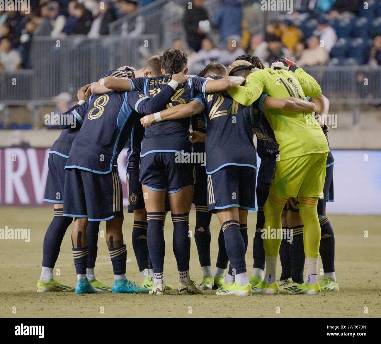 CHESTER, Pennsylvania, USA - 5 MARZO 2024 - Philadelphia Union vs. CF Pachuca al Subaru Park. (Foto di Paul J. Froggatt/FamousPixs/Alamy Stock Photo) Foto Stock