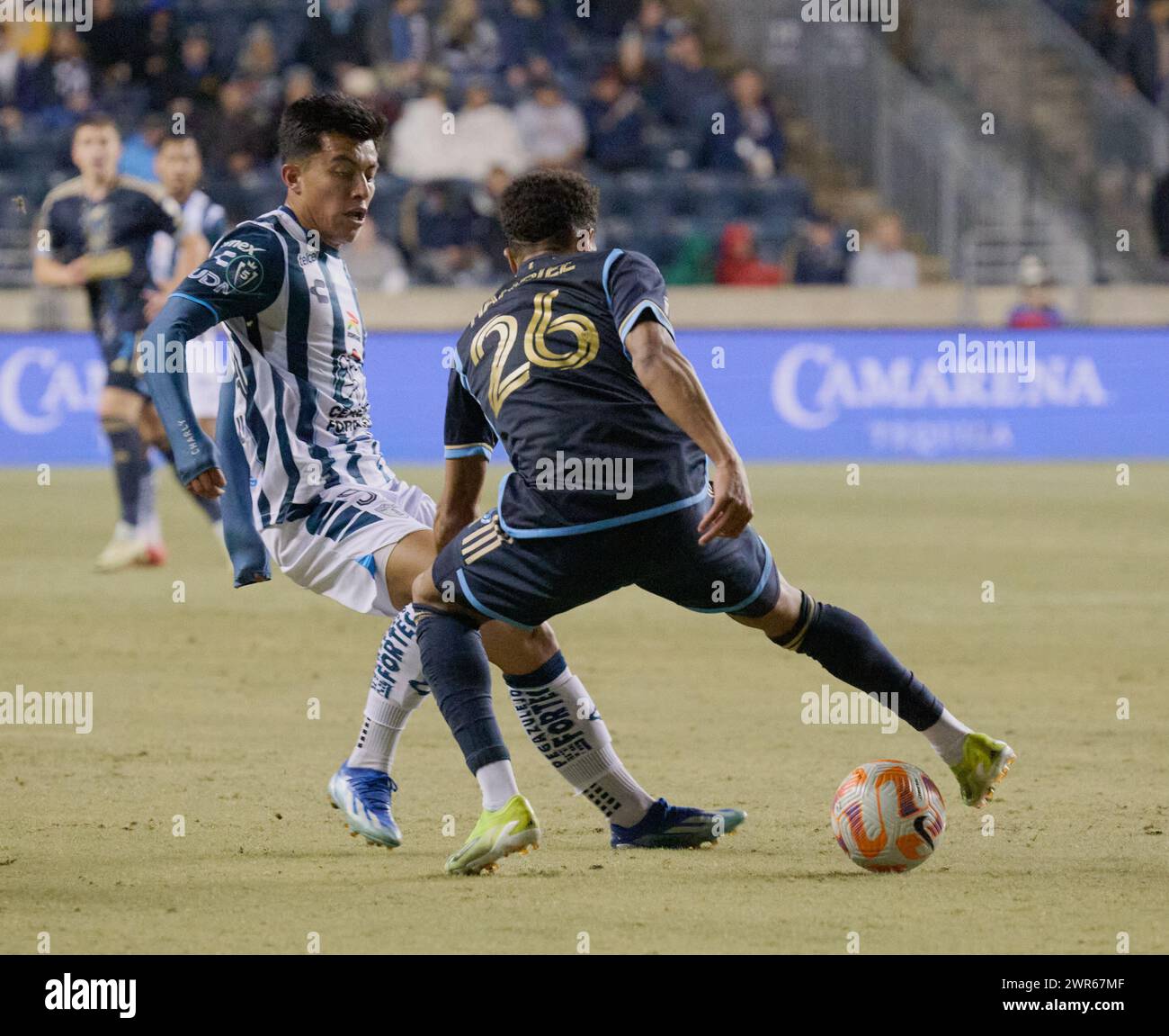 CHESTER, Pennsylvania, USA - 5 MARZO 2024 - Philadelphia Union vs. CF Pachuca al Subaru Park. (Foto di Paul J. Froggatt/FamousPixs/Alamy Stock Photo) Foto Stock