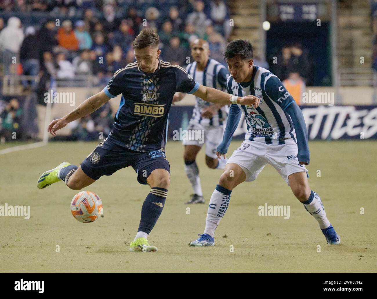 CHESTER, Pennsylvania, USA - 5 MARZO 2024 - Philadelphia Union vs. CF Pachuca al Subaru Park. (Foto di Paul J. Froggatt/FamousPixs/Alamy Stock Photo) Foto Stock